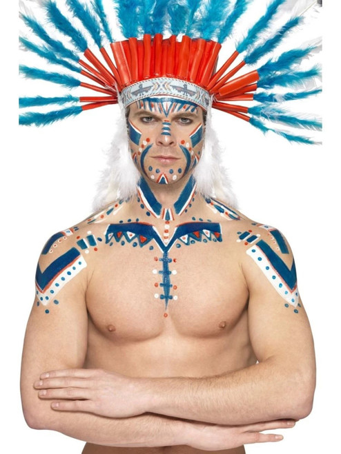 14.75" Blue Unisex Liquid Kit with Pot and Sponge Applicator Halloween Makeup Costume Accessory - IMAGE 1