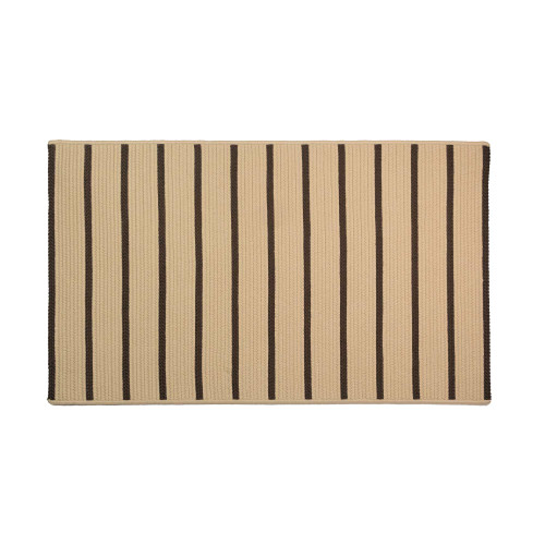 Beige and Brown Striped Pattern Handcrafted Reversible Door Mat 35" x 54" - IMAGE 1