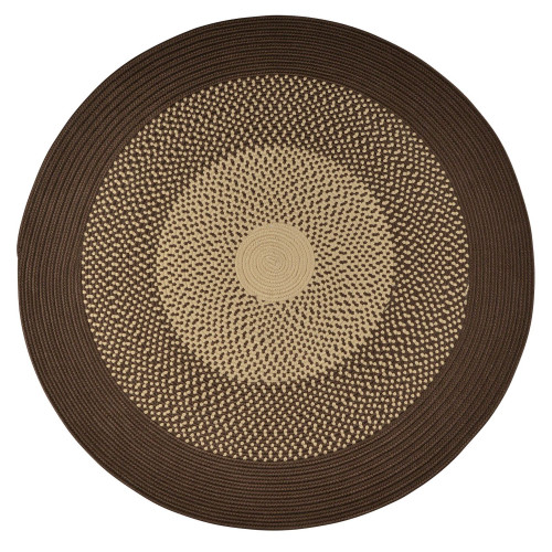 10' Brown and Beige All Purpose Handcrafted Reversible Round Outdoor Area Throw Rug - IMAGE 1