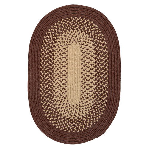 8' x 10' Brown and Beige All Purpose Handcrafted Reversible Oval Outdoor Area Throw Rug - IMAGE 1