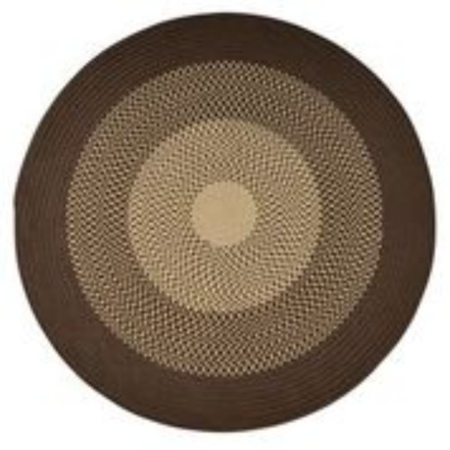 6' Brown and Beige All Purpose Handcrafted Reversible Round Outdoor Area Throw Rug - IMAGE 1