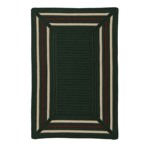 7' x 7' Green and White All Purpose Handmade Reversible Square Mudroom Area Throw Rug - IMAGE 1