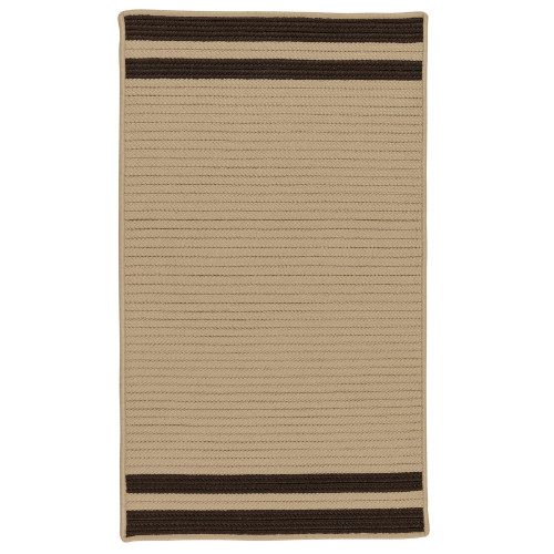 9' x 12' Beige And Brown Striped Rectangular Area Throw Rug - IMAGE 1