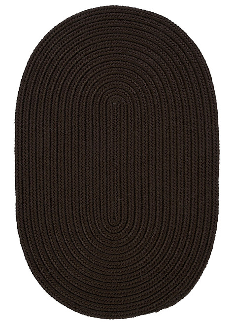 2' x 12' Dark Brown Reversible Oval Throw Rug - IMAGE 1
