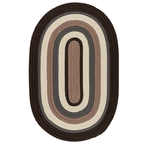 2' x 12' Brown and Gray Braided Reversible Runner Rug - IMAGE 1