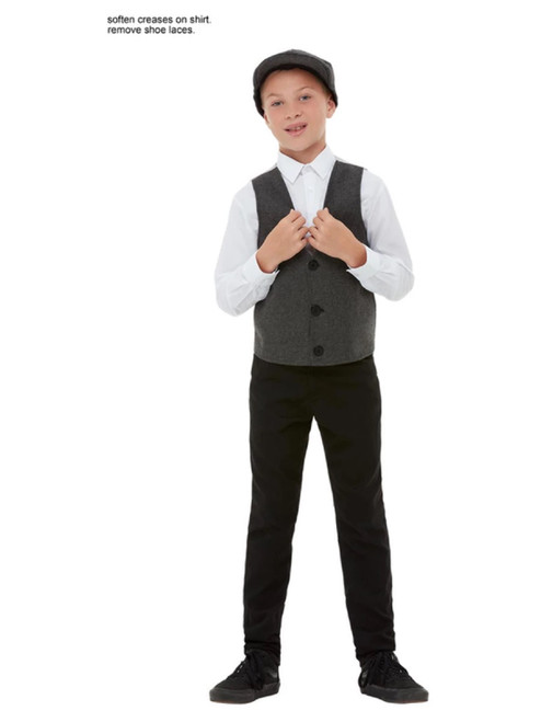 30" Gray and Black 1920's Style Gangster Boy Child Halloween Costume - One Size - IMAGE 1