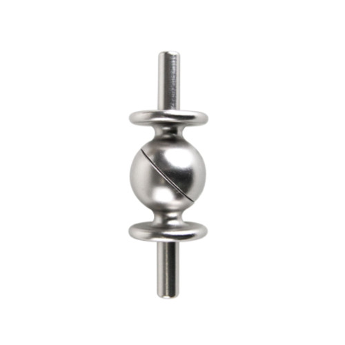 3" Silver Solid Window Curtain Rod Connector - IMAGE 1