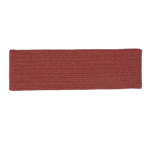 28" Red Hand Braided Stair Tread Rectangular Rug - IMAGE 1