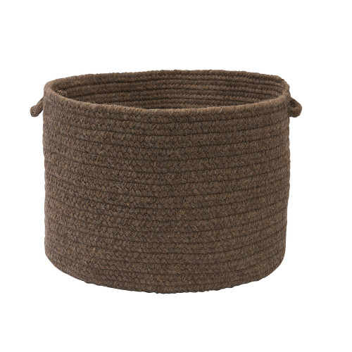 18" Chocolate Brown Handmade Braided Basket - IMAGE 1