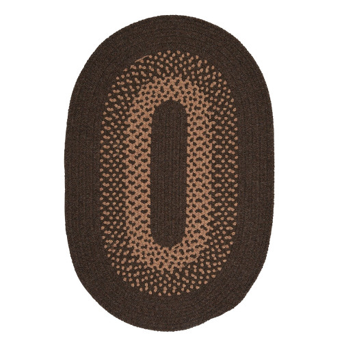 5' x 7' Brown and Beige Braided Oval Area Throw Rug - IMAGE 1