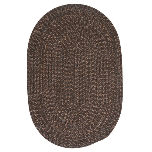 9' Brown Solid Hand Braided Round Area Throw Rug - IMAGE 1