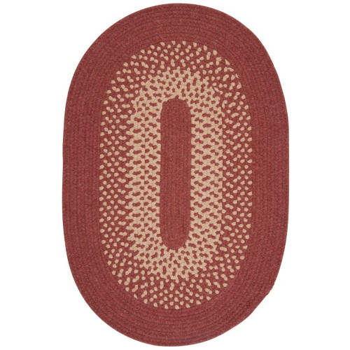 2' x 12' Red and Beige Reversible Oval Area Rug - IMAGE 1