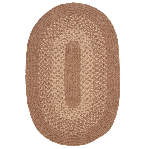 3' Taupe and Beige Reversible Round Area Throw Rug - IMAGE 1