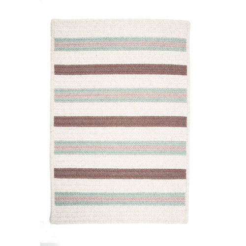 8' x 8' Green Striped Reversible Square Area Throw Rug - IMAGE 1