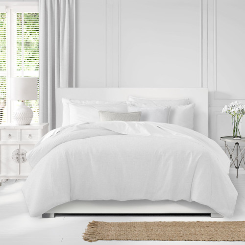 Set of 3 Solid White Coverlet with Pillow Shams - Super King Size - IMAGE 1