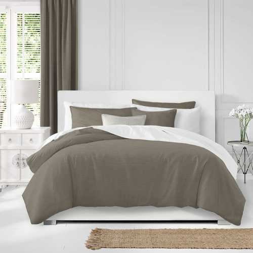 Set of 3 Beige Solid Coverlet with Pillow Shams - California King Size - IMAGE 1