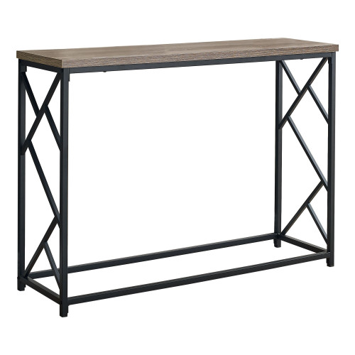 44" Taupe Brown and Black Contemporary Rectangular Console Table - IMAGE 1