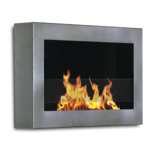Anywhere Fireplace Indoor Wall Mount - SoHo Model Stainless Steel - IMAGE 1