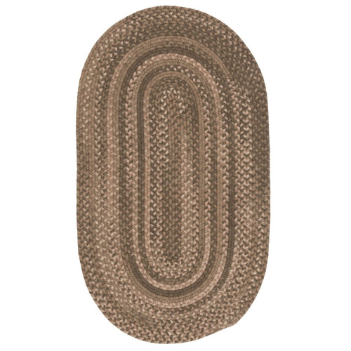 6' x 9' Coffee Brown and Beige All Purpose Handcrafted Reversible Oval Area Throw Rug - IMAGE 1