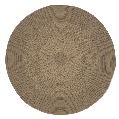 3' Taupe Brown All Purpose Handcrafted Reversible Round Outdoor Area Throw Rug - IMAGE 1