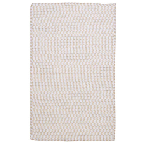 2' x 6' White Rectangular Handmade Braided Area Runner Throw Rug - IMAGE 1