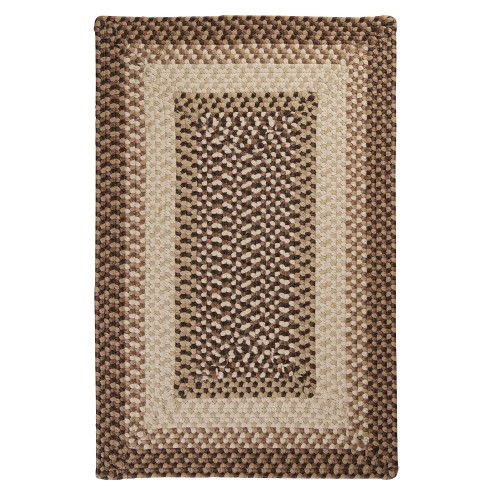 8' x 11' Chocolate Brown Braided Reversible Rectangular Area Throw Rug - IMAGE 1