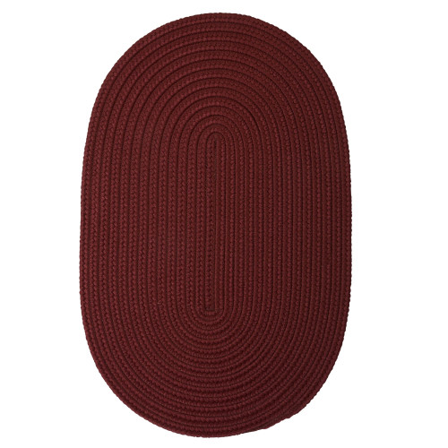 4' x 7' Burgundy Red All Purpose Handcrafted Reversible Oval Outdoor Area Throw Rug - IMAGE 1
