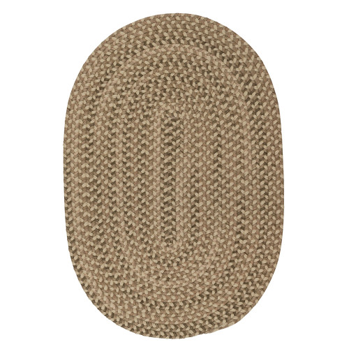 9' x 12' Brown and Beige All Purpose Handcrafted Reversible Oval Area Throw Rug - IMAGE 1