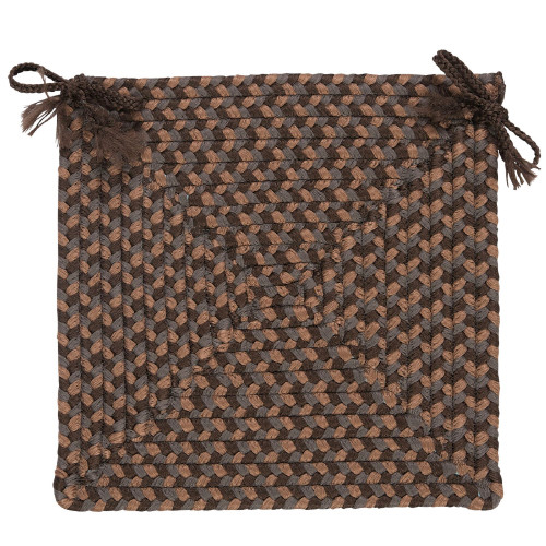 15" Brown, Beige and Gray Handmade Braided Chair Pad - IMAGE 1