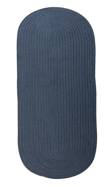 2.25' x 7' Cobalt Blue Reversible Oval Area Throw Rug6 - IMAGE 1