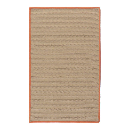 9' x 11' Tan and Orange All Purpose Handcrafted Reversible Rectangular Outdoor Area Throw Rug - IMAGE 1