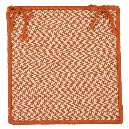 15" Orange and Beige Handmade Braided Square Chair Pad - IMAGE 1