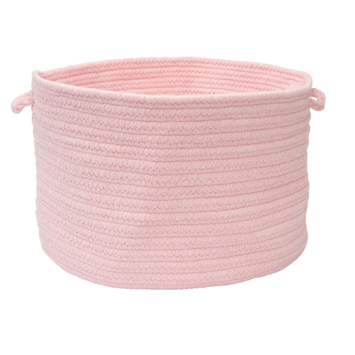 14" Pink Handmade Braided Basket - IMAGE 1