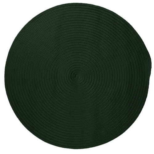 9' Dark Green All purpose Handcrafted Reversible Round Outdoor Area Throw Rug - IMAGE 1