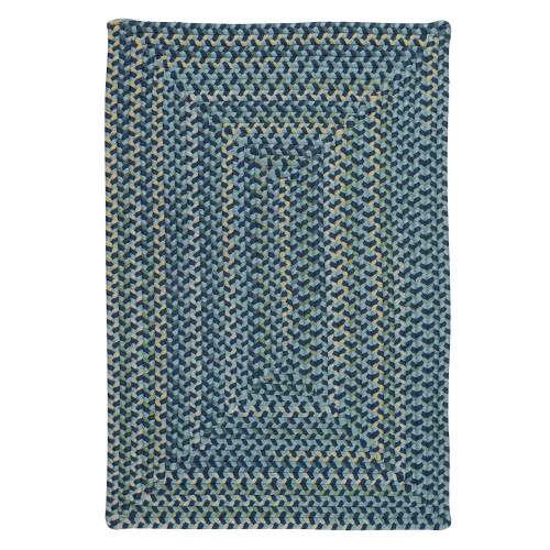4' x 6' Pale and Navy Blue All Purpose Handcrafted Reversible Rectangular Area Throw Rug - IMAGE 1