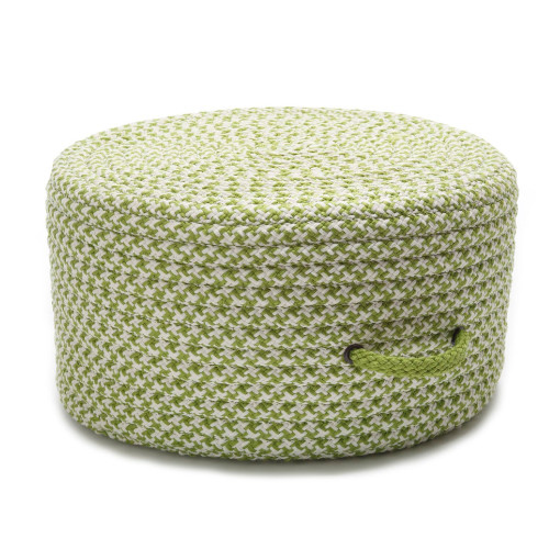 20" Green Handmade Round Outdoor Pouf Ottoman - IMAGE 1