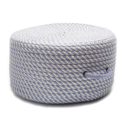 20" Purple Handmade Round Outdoor Pouf Ottoman - IMAGE 1