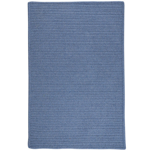 3' x 5' Cornflower Blue Handmade Braided Rectangular Area Throw Rug - IMAGE 1