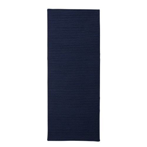 2.5' x 8' Navy Blue Handcrafted Reversible Outdoor Area Throw Rug Runner - IMAGE 1