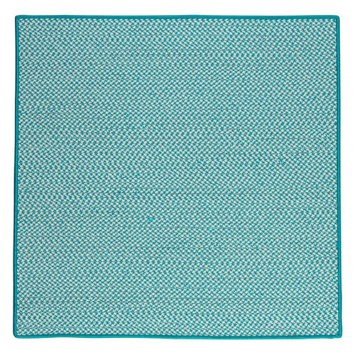 9' x 9' Blue and White Solid Hand Braided Square Area Throw Rug - IMAGE 1