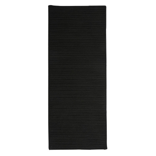 30" x 192" Black Reversible Rectangular Handcrafted Mudroom Area Throw Rug Runner - IMAGE 1
