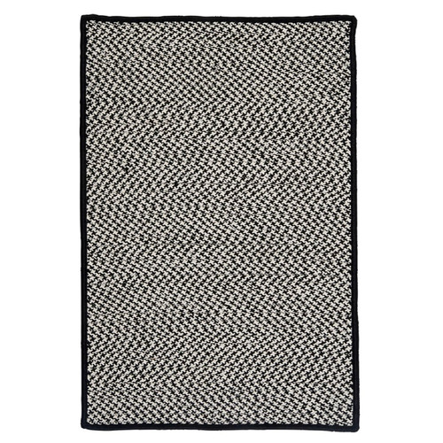 4' x 6' Black and White Handmade Braided Rectangular Area Throw Rug - IMAGE 1