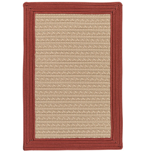 6' x 9' Brick Red Farmhouse Rustic-Style Braided Rug - IMAGE 1