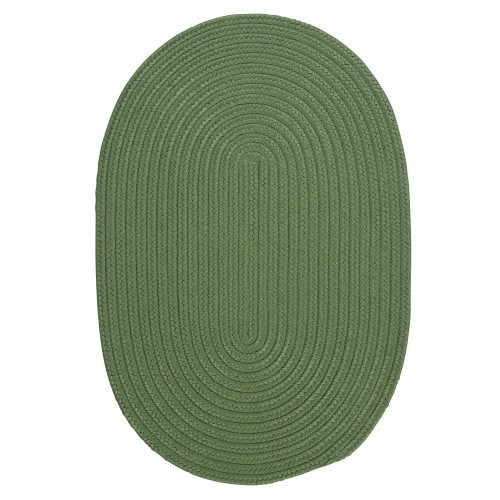 3.5' x 5.5' Moss Green All Purpose Handcrafted Reversible Oval Outdoor Area Throw Rug - IMAGE 1