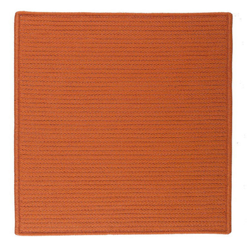 12' Rust Orange Square Braided Area Throw Rug - IMAGE 1