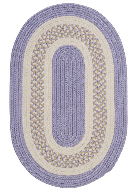 10' x 13' Purple Oval Handmade Braided Area Throw Rug - IMAGE 1