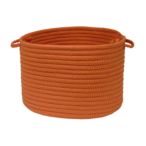 18" Orange Handcrafted Round Braided Basket - IMAGE 1