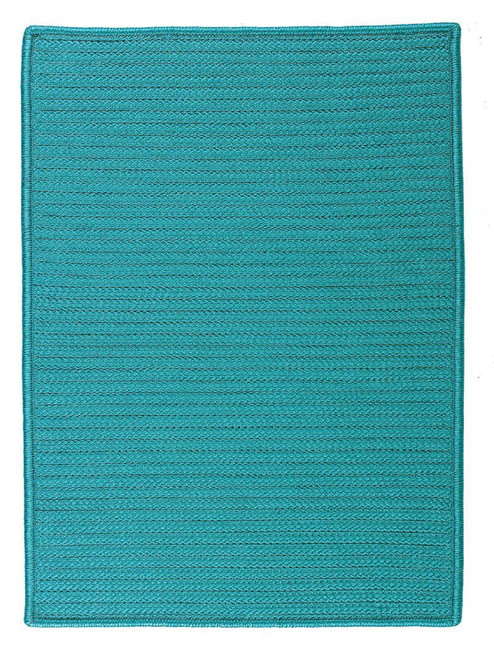 3' x 5' Turquoise Blue Rectangular Braided Area Throw Rug - IMAGE 1