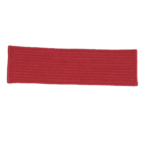 Set of 13 Red Solid Handmade Braided Stair Tread Rectangular 28" - IMAGE 1