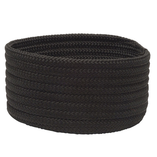 14" Black Round Hand Braided Basket - IMAGE 1